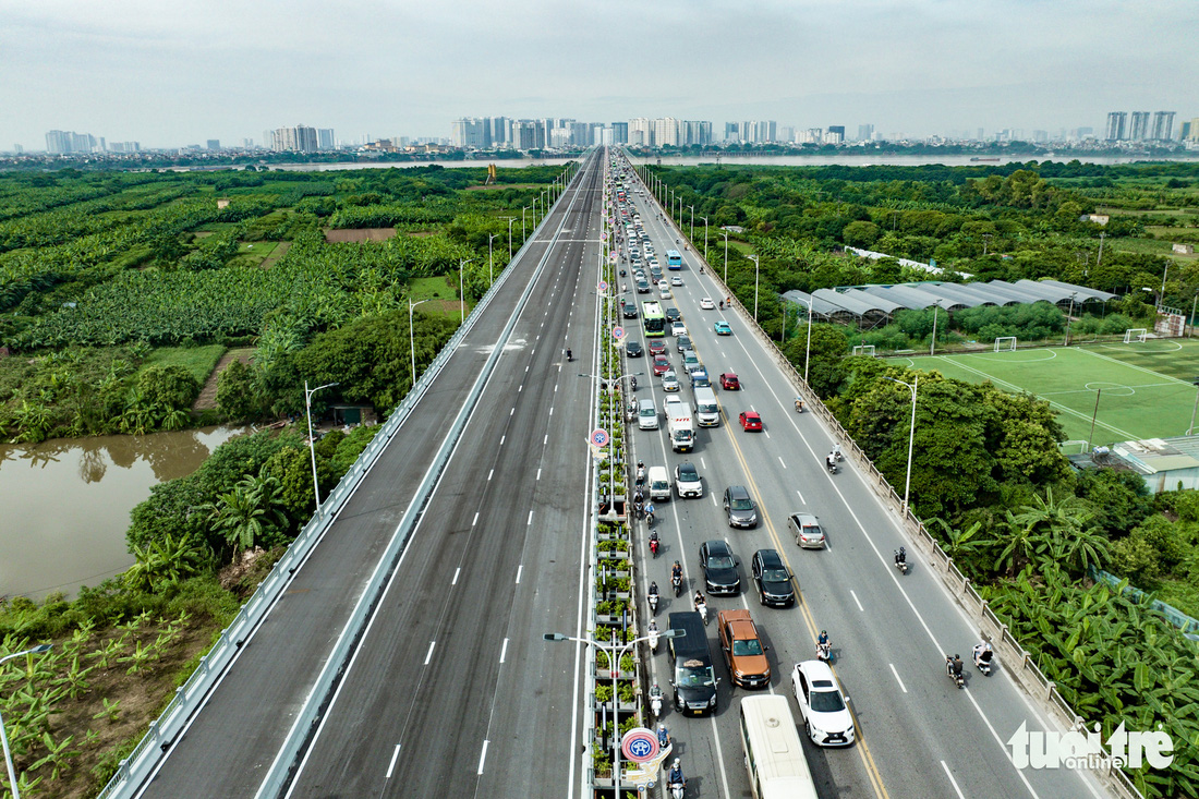 Cầu Vĩnh Tuy 2 đưa vào hoạt động sẽ giảm áp lực giao thông từ hai hướng cho cầu Vĩnh Tuy 1