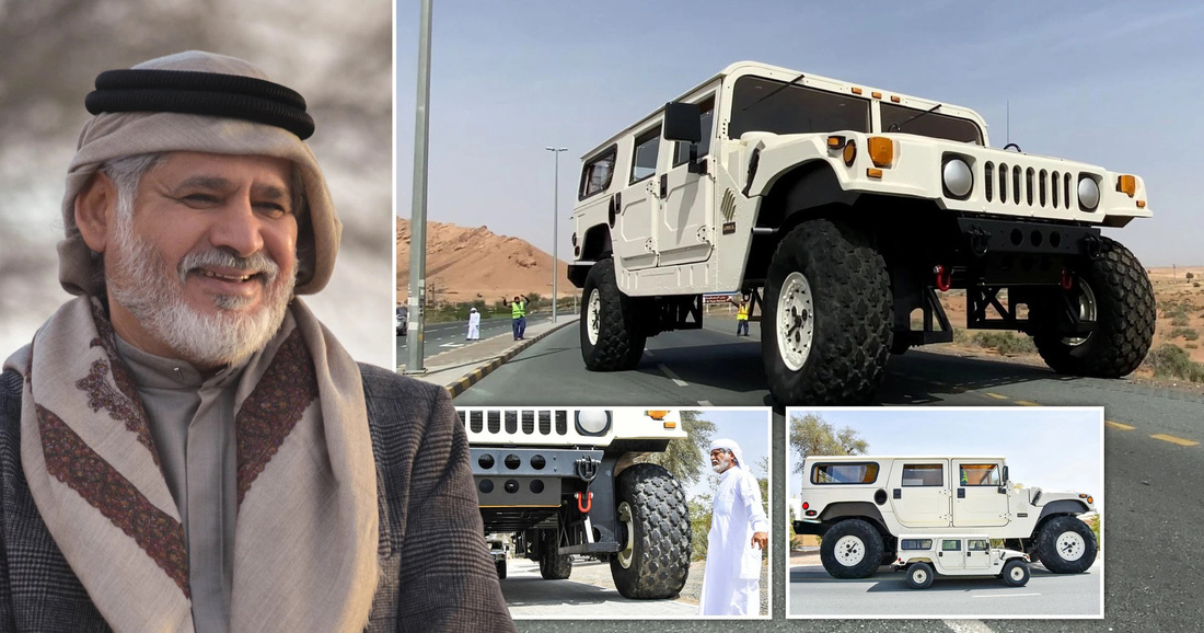 Hummer H1 X3 là tài sản của Sheikh Hamad bin Hamdan al Nahyan (hay còn gọi là Rainbow Sheikh), thành viên Hoàng gia Abu Dhabi, sở hữu khối tài sản ròng cá nhân trị giá hơn 20 tỉ USD - Ảnh: Metro UK