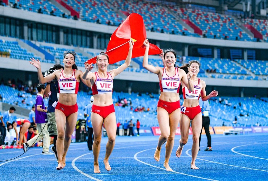 Nội dung chạy tiếp sức 4x400m nữ được kỳ vọng có thể giành thành tích tại Asiad 19 - Ảnh: NAM TRẦN