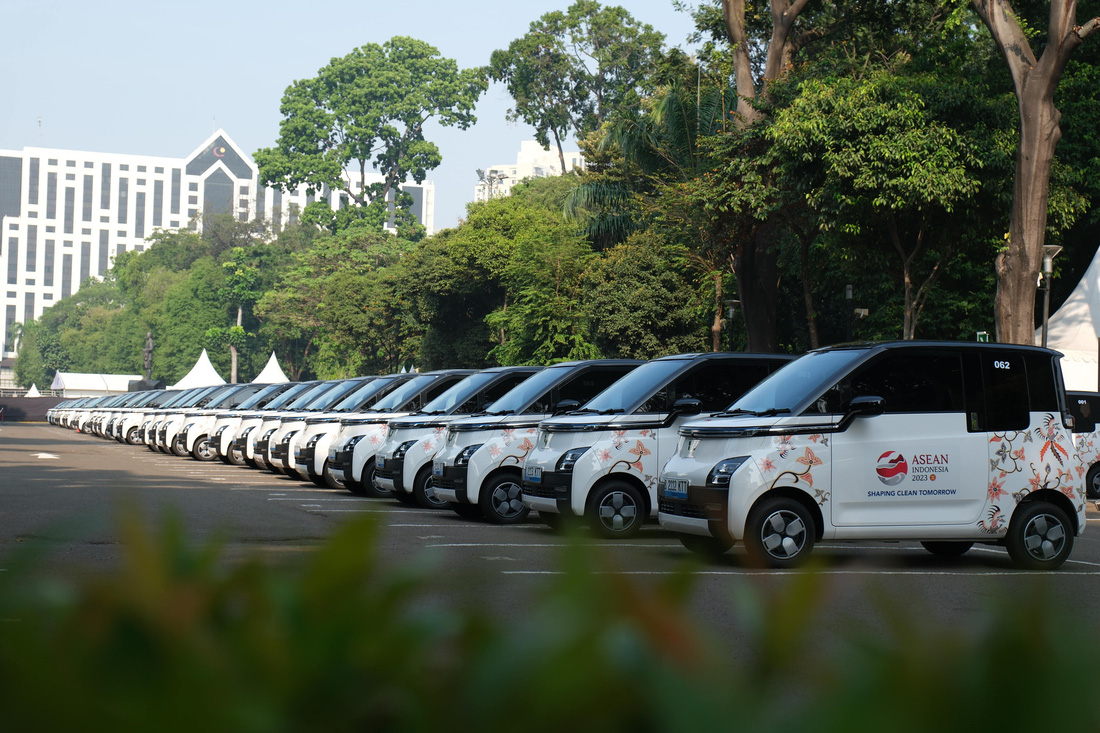 Trước đó hãng cũng trở thành đối tác cung cấp ô tô điện sử dụng tại Hội nghị Thượng đỉnh G20 diễn ra hồi tháng 11-2022 và Hội nghị Cấp cao ASEAN lần thứ 42 - Ảnh: Wuling