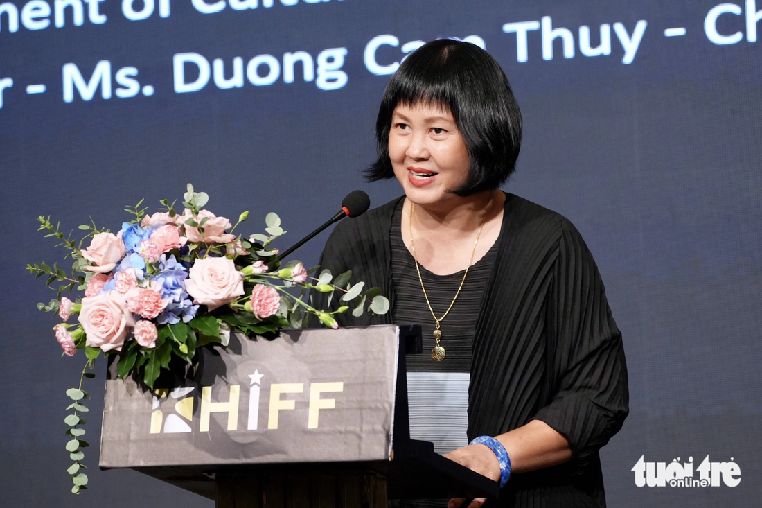 Bà Nguyễn Thị Thu Hà, phó cục trưởng Cục Điện ảnh, đơn vị tư vấn, phối hợp tổ chức liên hoan phim - Ảnh: HỮU HẠNH