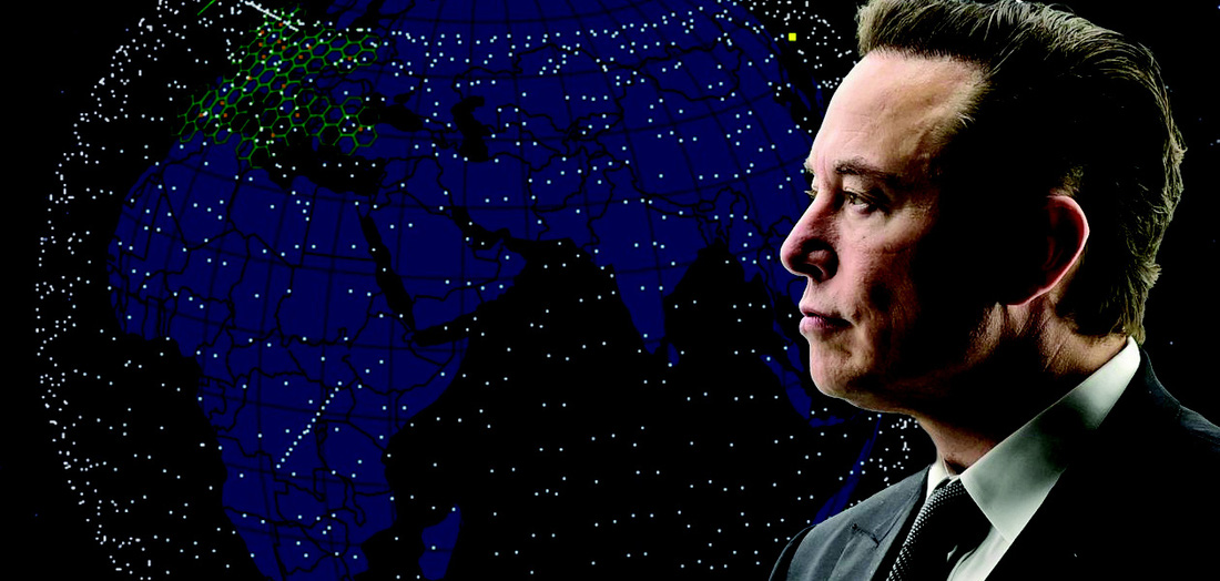 Elon Musk và Starlink, hệ thống Internet vệ tinh của công ty hàng không vũ trụ SpaceX - Ảnh: People's World