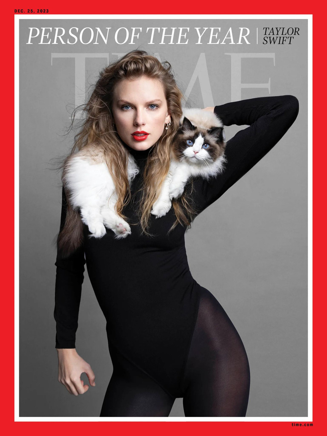 Taylor Swift hài hước kể khi Time thông báo cô được vinh danh là Nhân vật của năm, nữ ca sĩ trả lời: Tôi có thể mang theo mèo của mình lên tạp chí không?