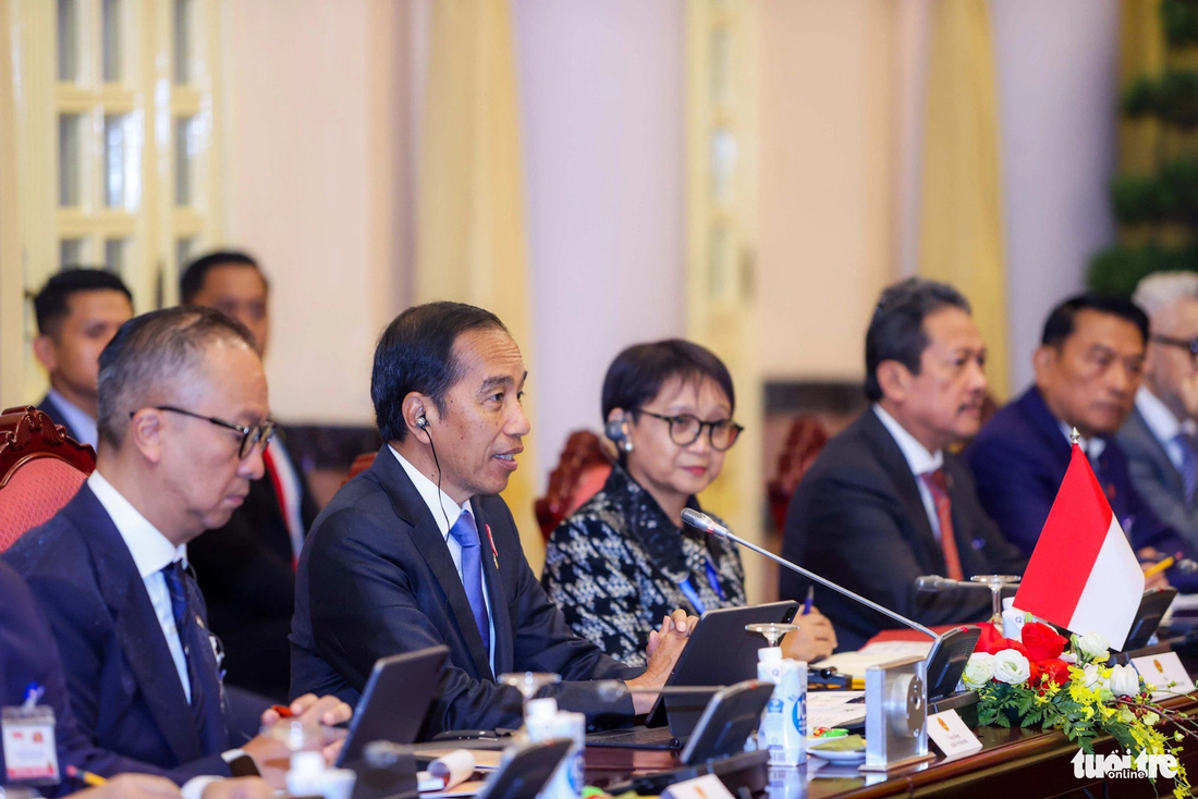 Tổng thống Indonesia Joko Widodo tại hội đàm - Ảnh: NGUYỄN KHÁNH