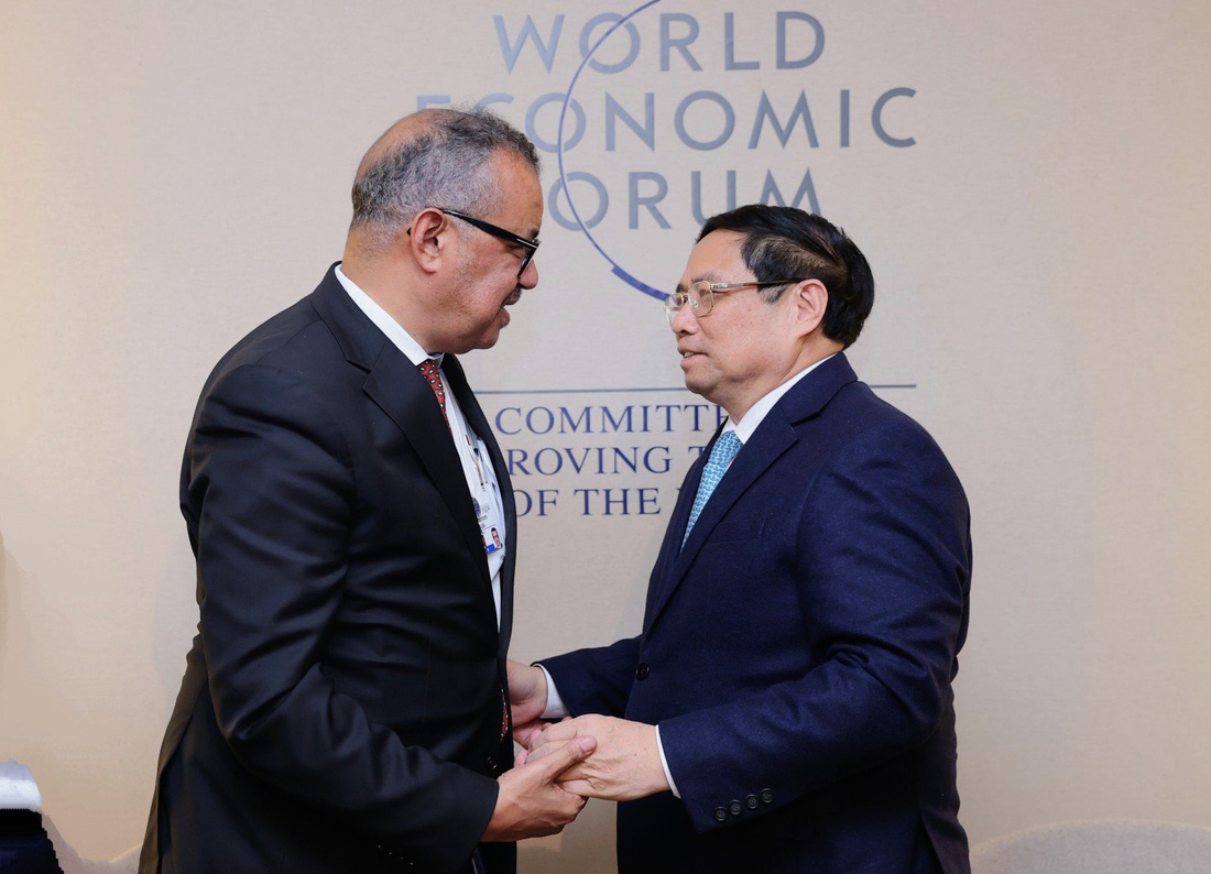 Thủ tướng Phạm Minh Chính tiếp Tổng giám đốc Tổ chức Y tế thế giới (WHO) Tedro Adhanom Ghebreyesus - Ảnh: NHẬT BẮC