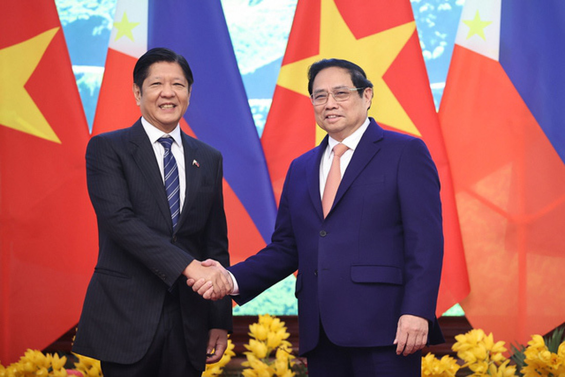 Thủ tướng Phạm Minh Chính và Tổng thống Philippines Ferdinand Romualdez Marcos Jr. tại buổi tiếp - Ảnh: VGP/NHẬT BẮC