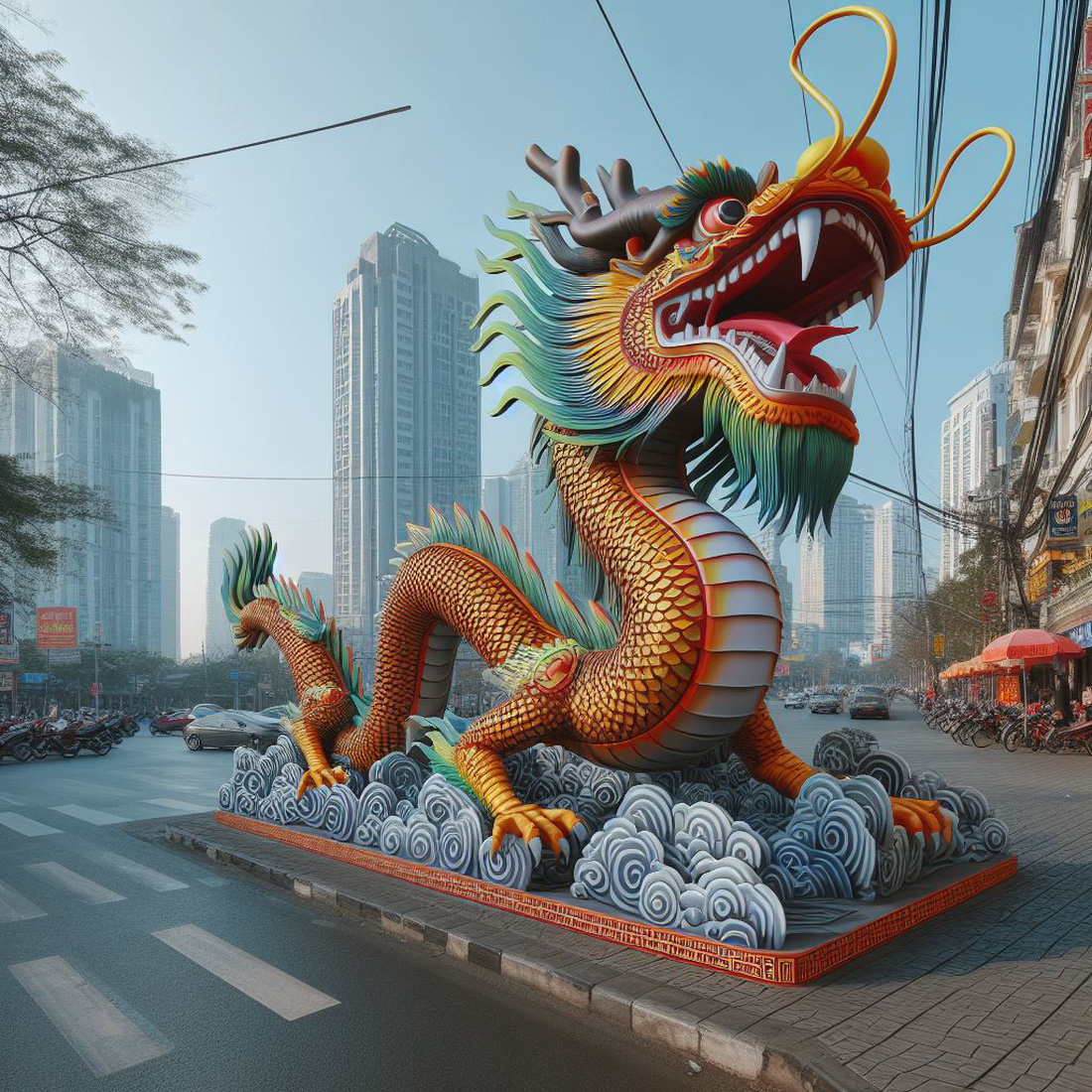 Một hình hình ảnh quy mô con cái dragon không giống được bịa đặt mặt mũi góc lối đong tràn xúc cảm mùa xuân