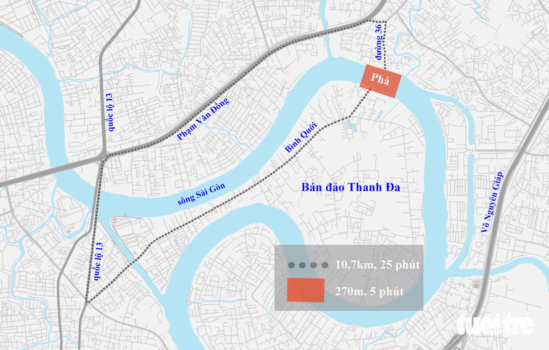 Phà Bình Quới rút ngắn 10km đi Bình Thạnh và TP Thủ Đức vẫn chưa chạy lại - Ảnh 3.