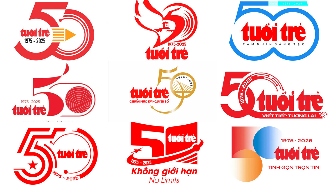 Mời bạn đọc bình chọn logo, slogan kỷ niệm 50 năm thành lập báo Tuổi Trẻ - Ảnh 1.