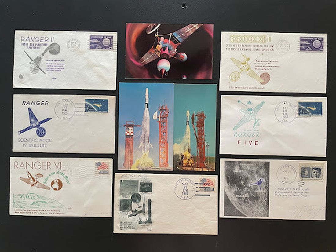 Những con tem bưu chính về sứ mệnh Ranger - Ảnh: NASA