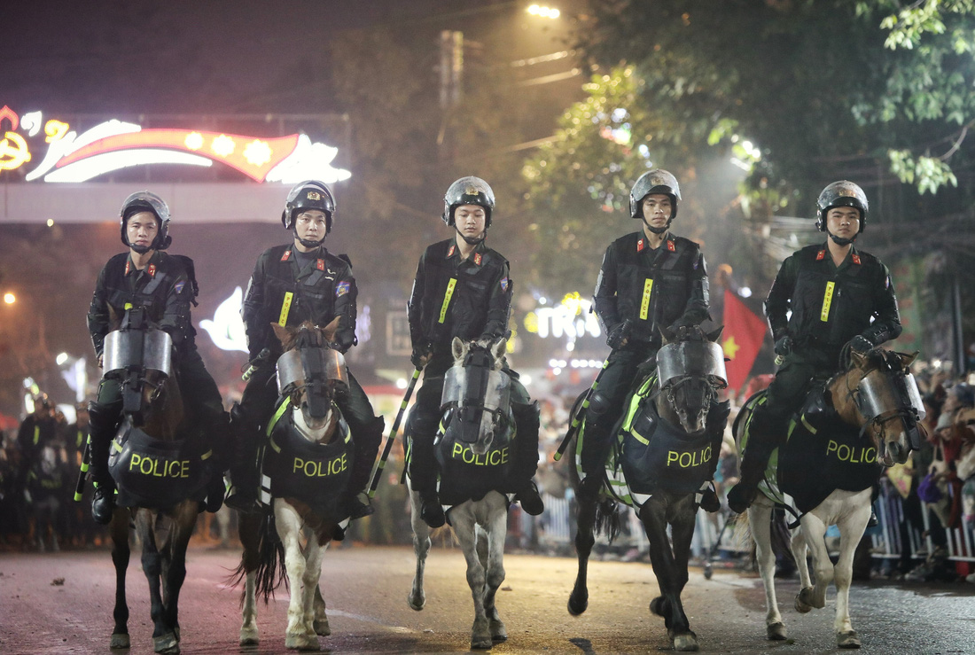 Đội kỵ binh của Đoàn cảnh sát cơ động kỵ binh thuộc Bộ Tư lệnh Cảnh sát cơ động (Bộ Công an) - Ảnh: TTXVN