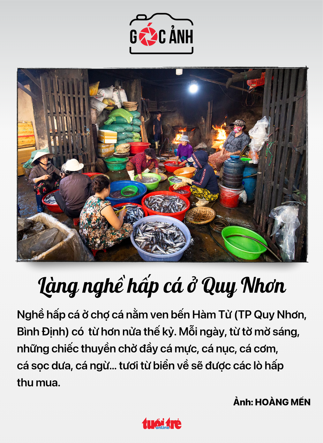 Làng nghề hấp cá ở Quy Nhơn - Ảnh: HOÀNG MẾN