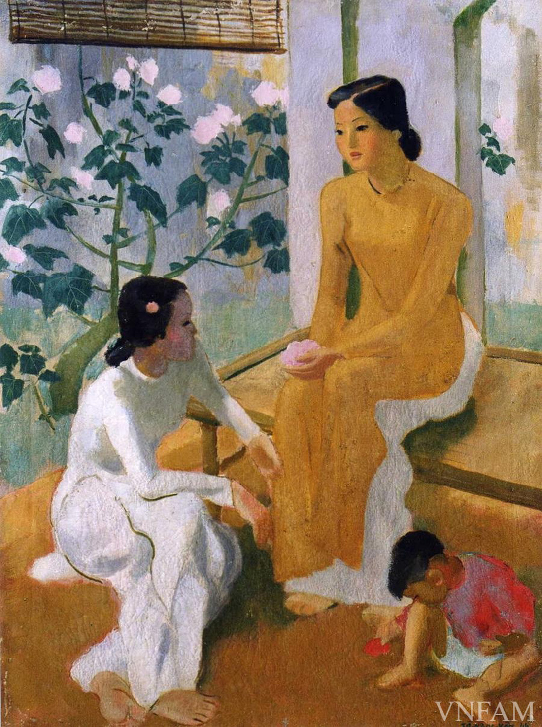 Tác phẩm Hai thiếu nữ và em bé của họa sĩ Tô Ngọc Vân, bảo vật quốc gia - Ảnh: Bảo tàng Mỹ thuật Việt Nam