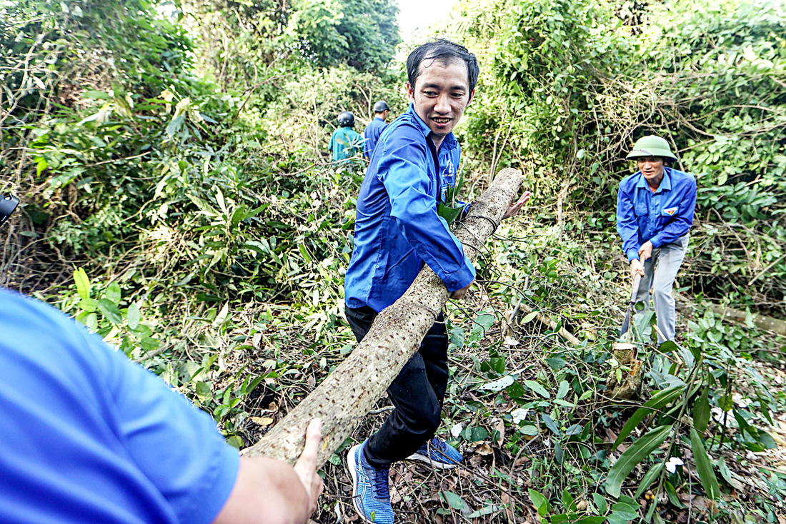 Phát cây, mở rộng hành lang an toàn dự án 500kV mạch 3 tại Nghi Sơn (Thanh Hóa)