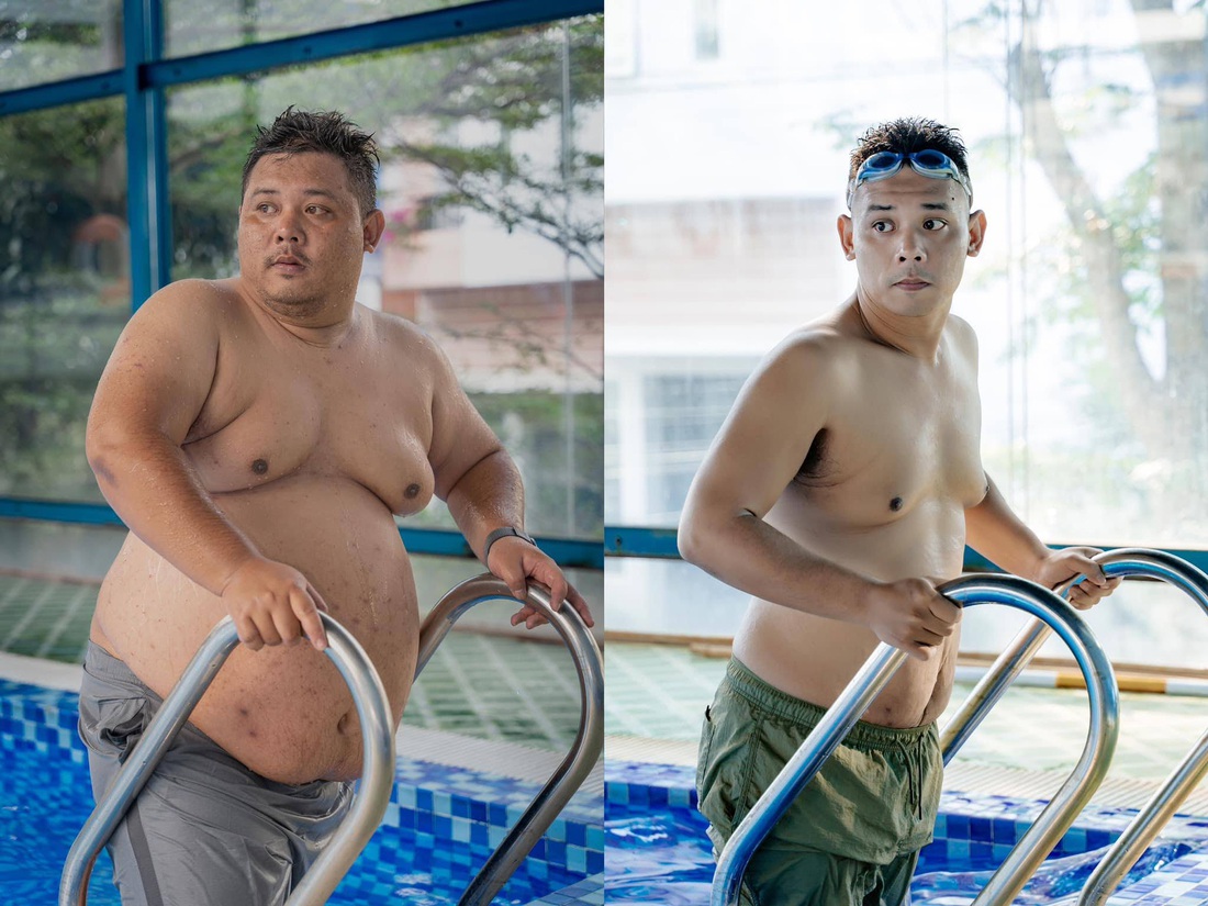 Siêu béo giảm cân - hành trình sinh tử - Kỳ 1: Một ngày ở trung tâm giảm béo- Ảnh 2. Sơn Tùng lúc 170kg và sau khi giảm cân thành công - Ảnh: QUANG THỊNH