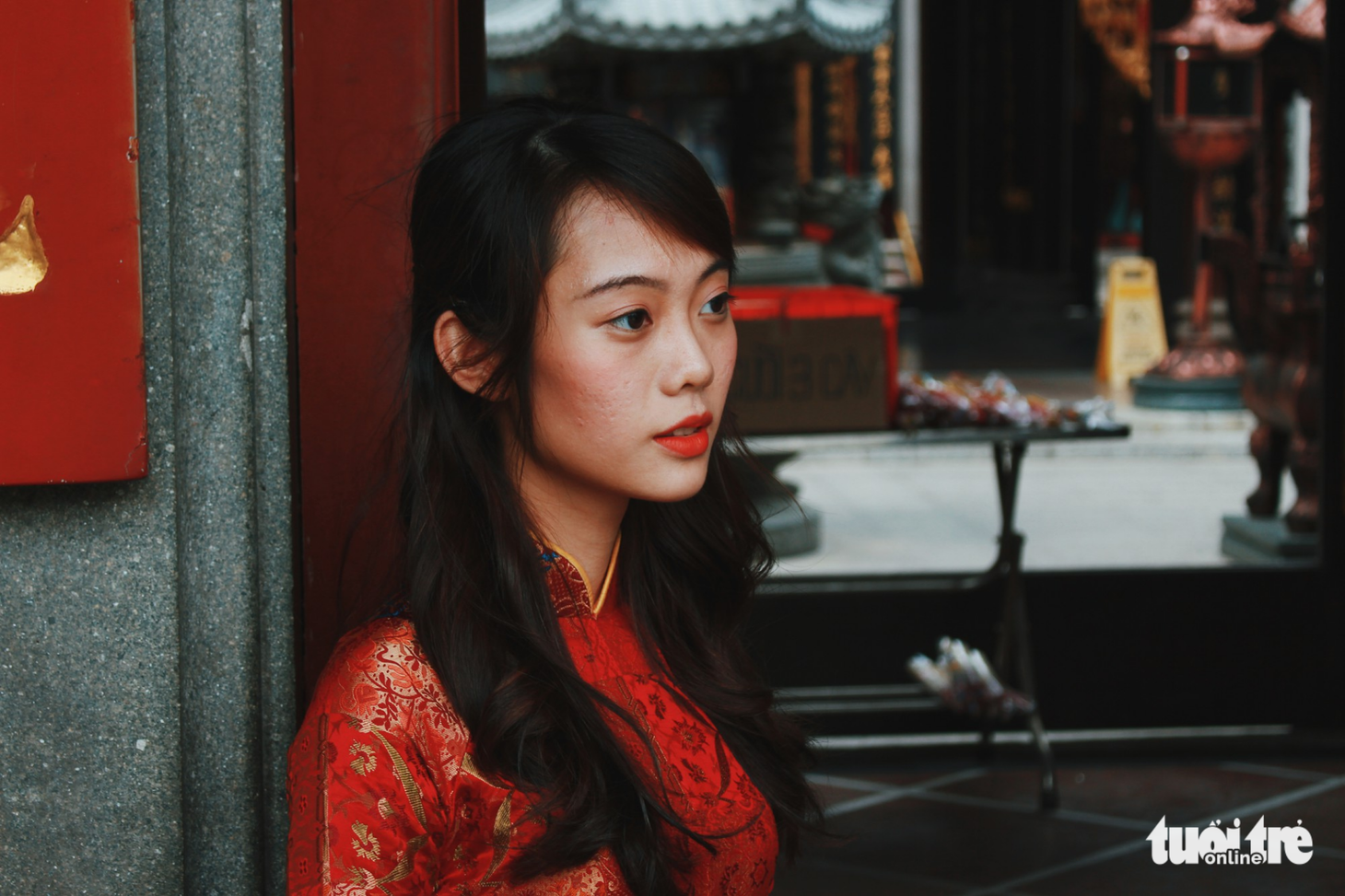 Xúng xính áo dài đón Tết ở làng người Hoa - Ảnh 10.