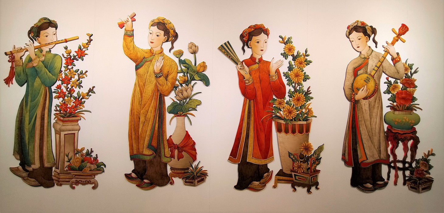Ngắm Bà Trưng, Bà Triệu, tố nữ mắt to tròn, mặt V-line trong tranh Xuân Lam - Ảnh 10.