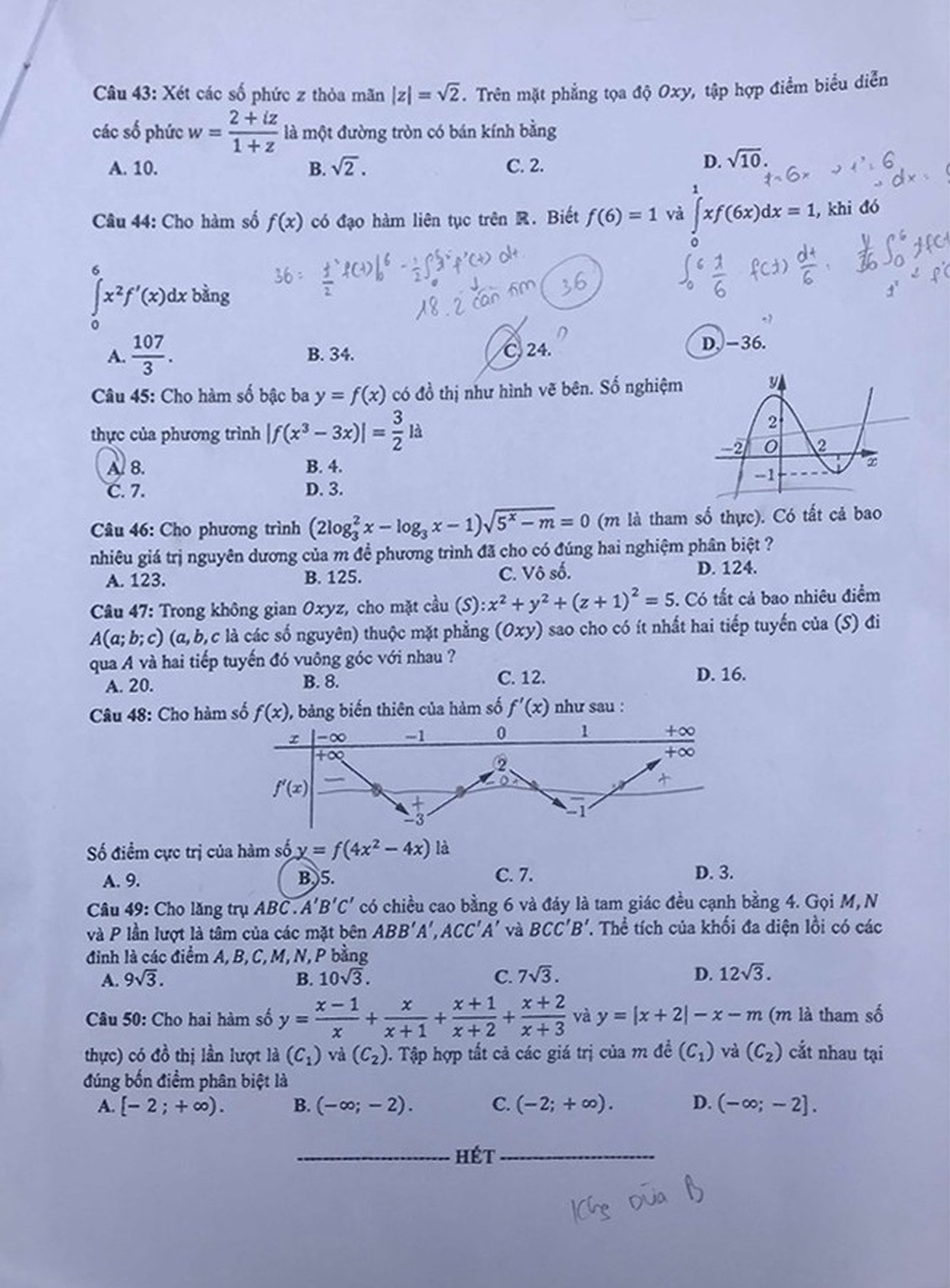 Đáp án môn toán thi THPT quốc gia 2019 - Ảnh 14.