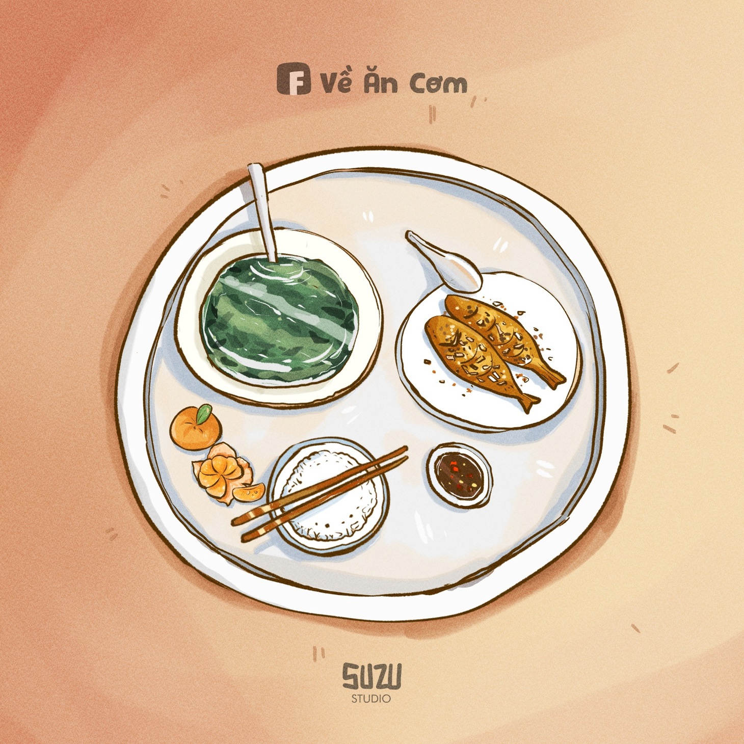 Về ăn cơm: Tình cảm gia đình sau loạt tranh ông bố mập và cô con gái nhỏ - Ảnh 1.