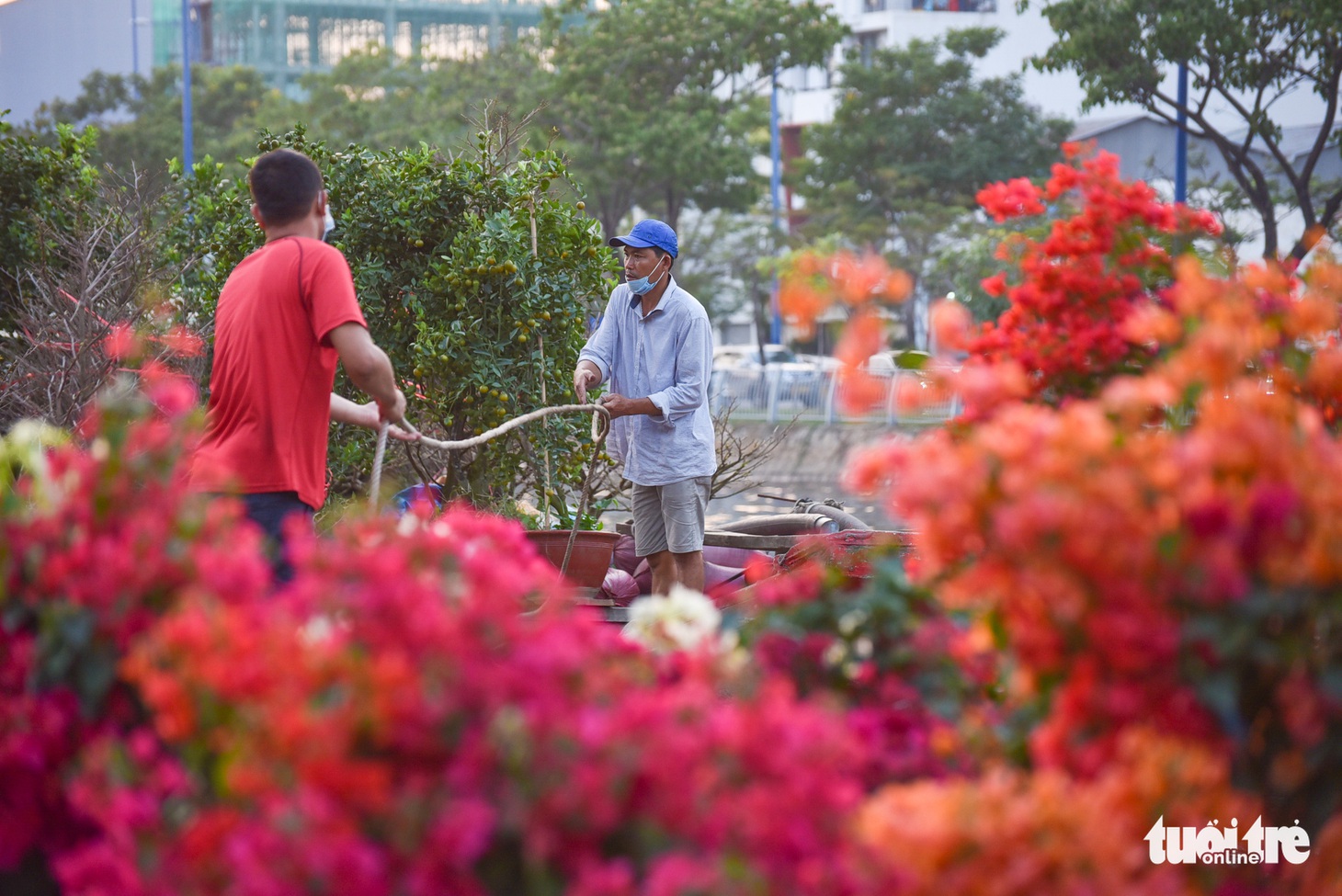 Thuyền hoa cập Bến Bình Đông chở tết đến Sài Gòn - Ảnh 1.