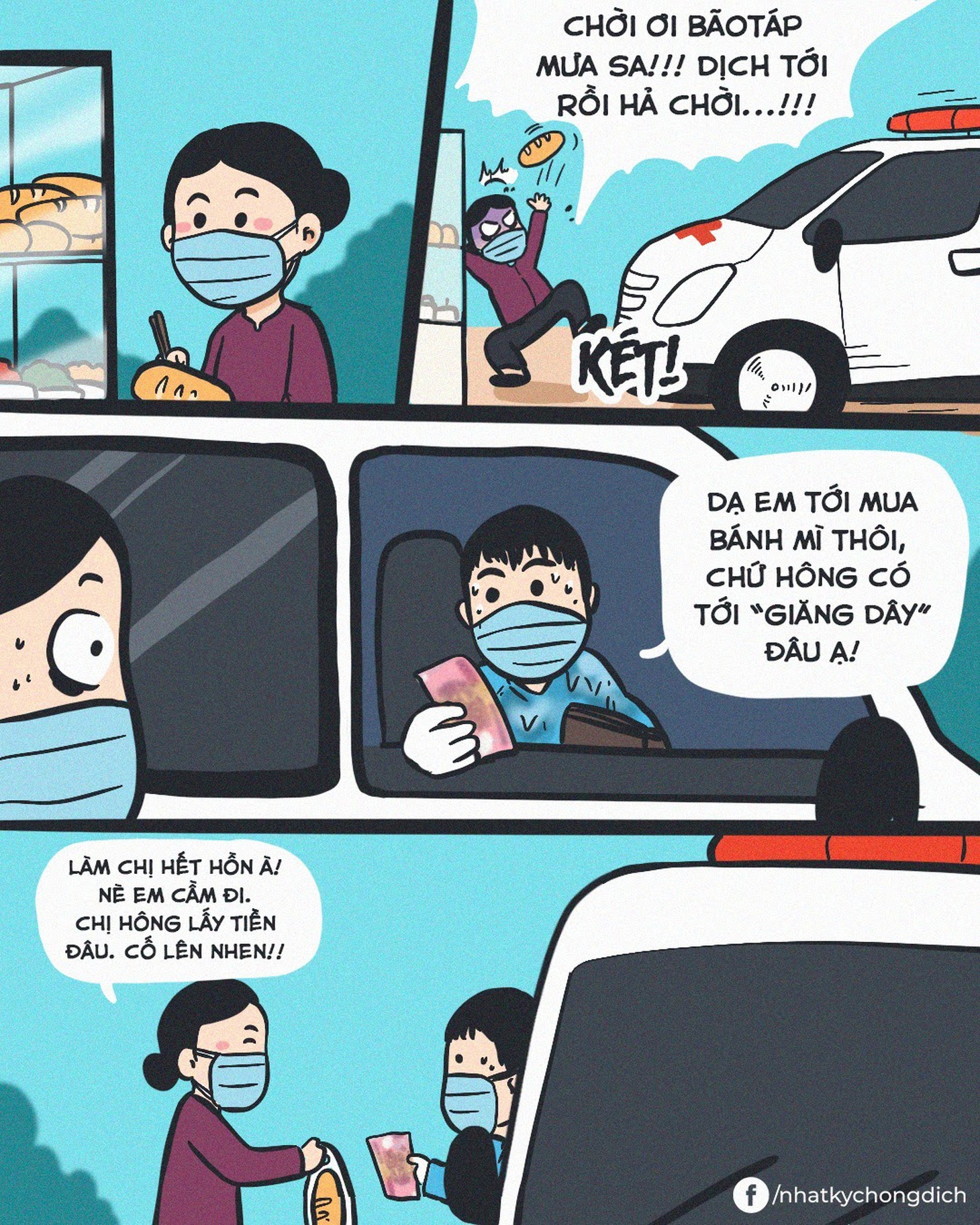 Mẹ đi chống dịch, đừng để đói bụng nhé vào tranh vẽ - Ảnh 3.