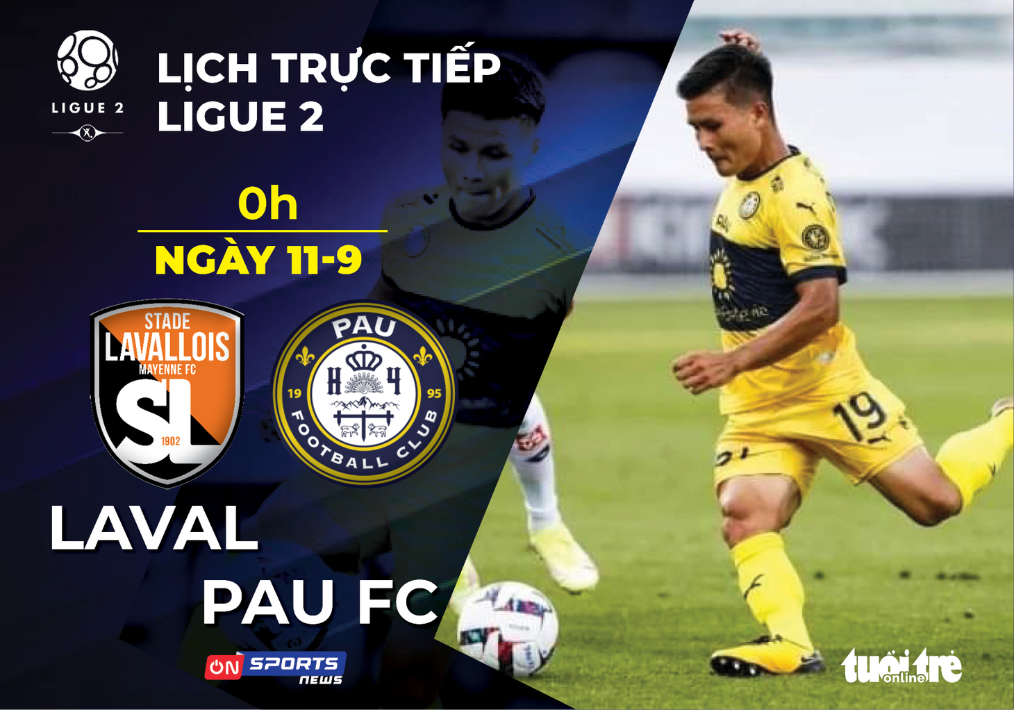 Lịch trực tiếp Pau FC và Quang Hải cuối tuần này - Ảnh 1.