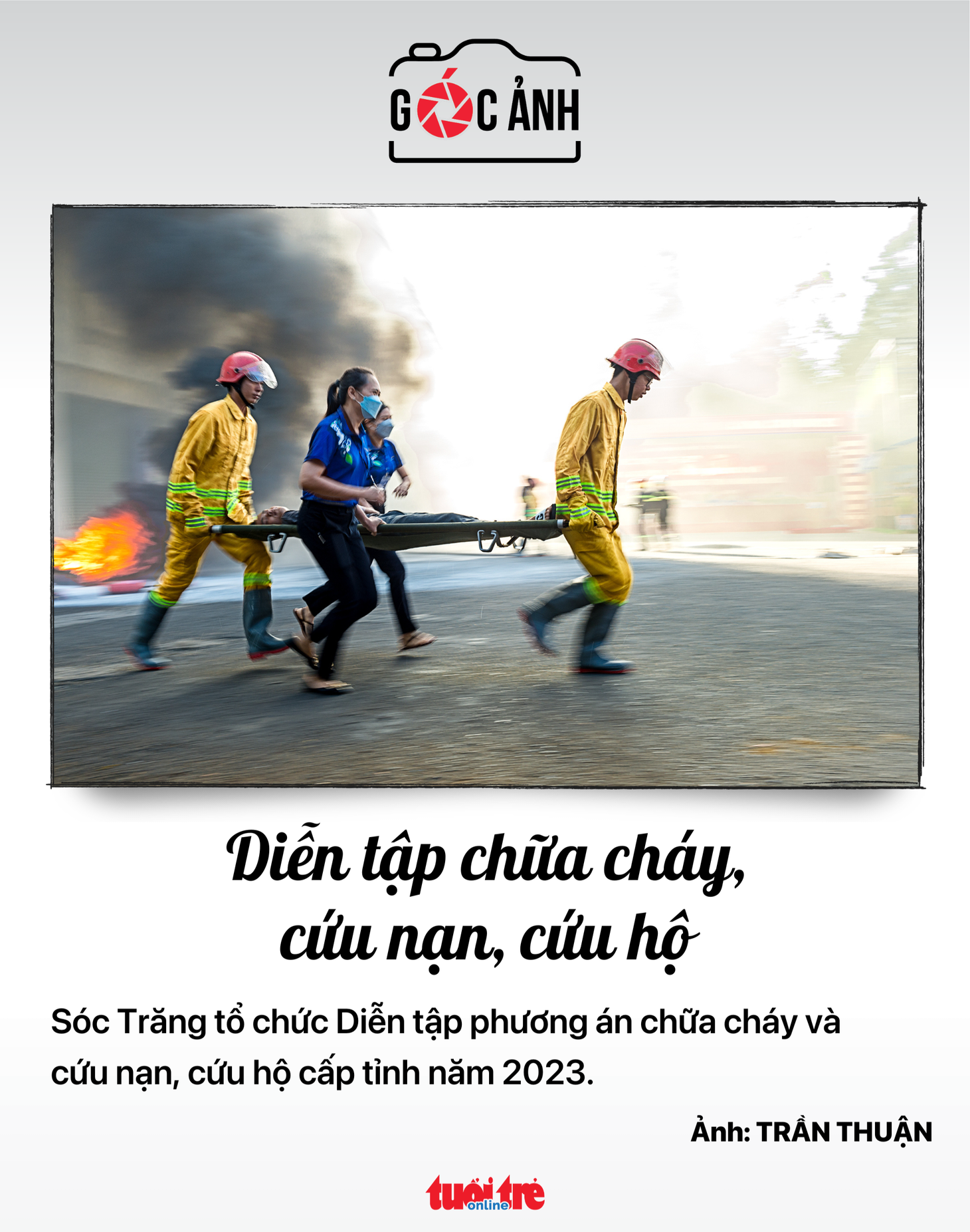 Diễn tập phòng cháy chữa cháy - Ảnh: TRẦN THUẬN