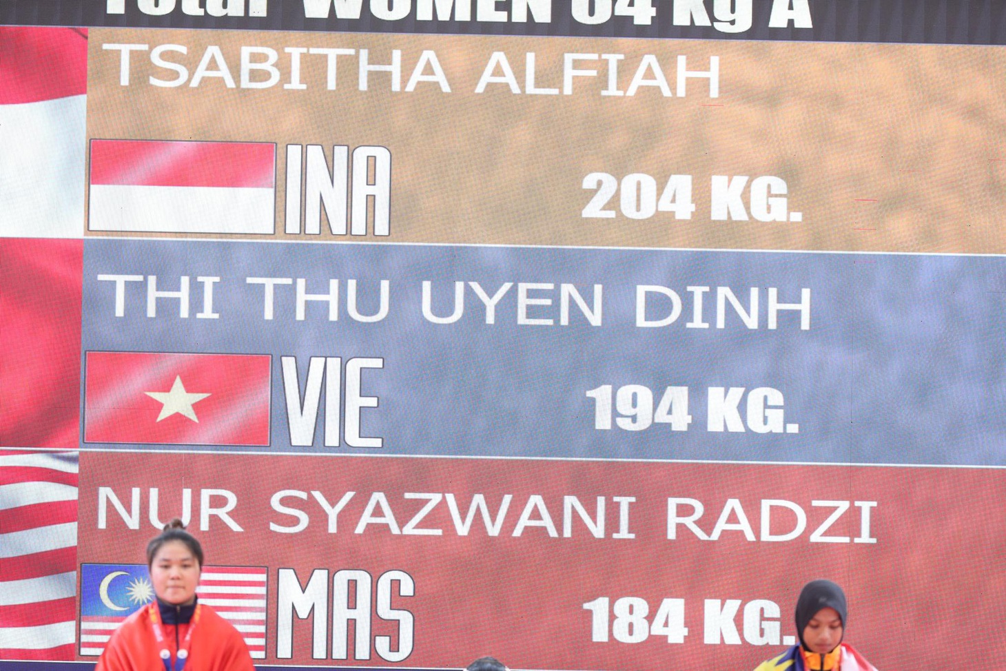 Tổng thành tích của Thu Uyên là 194kg - Ảnh: N.K