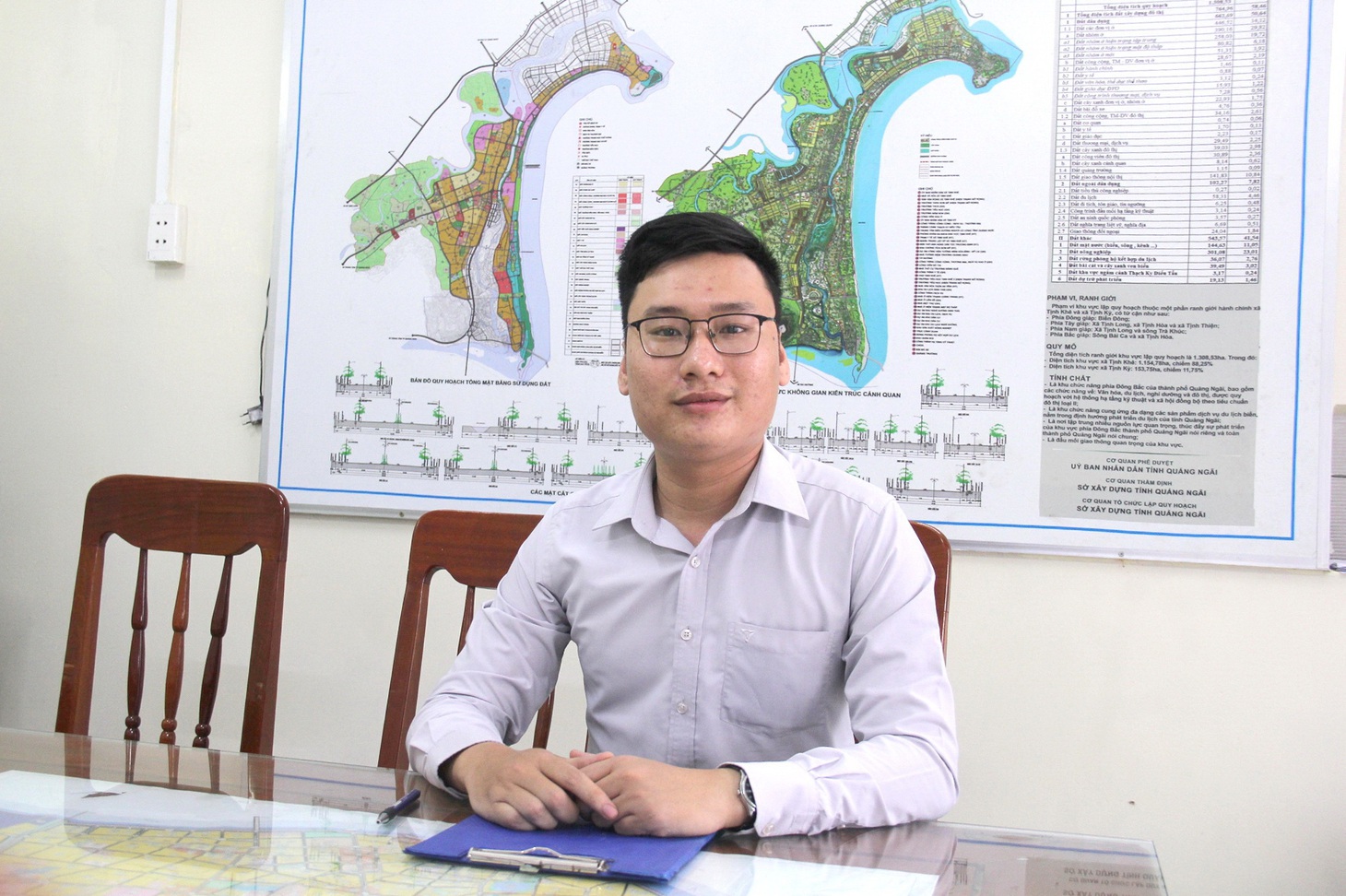 Bạn Trần Quang Sĩ, cán bộ Phòng quản lý đô thị TP Quảng Ngãi, về công tác tại đây theo chính sách thu hút nhân tài của nghị định 140 - Ảnh: TRẦN MAI
