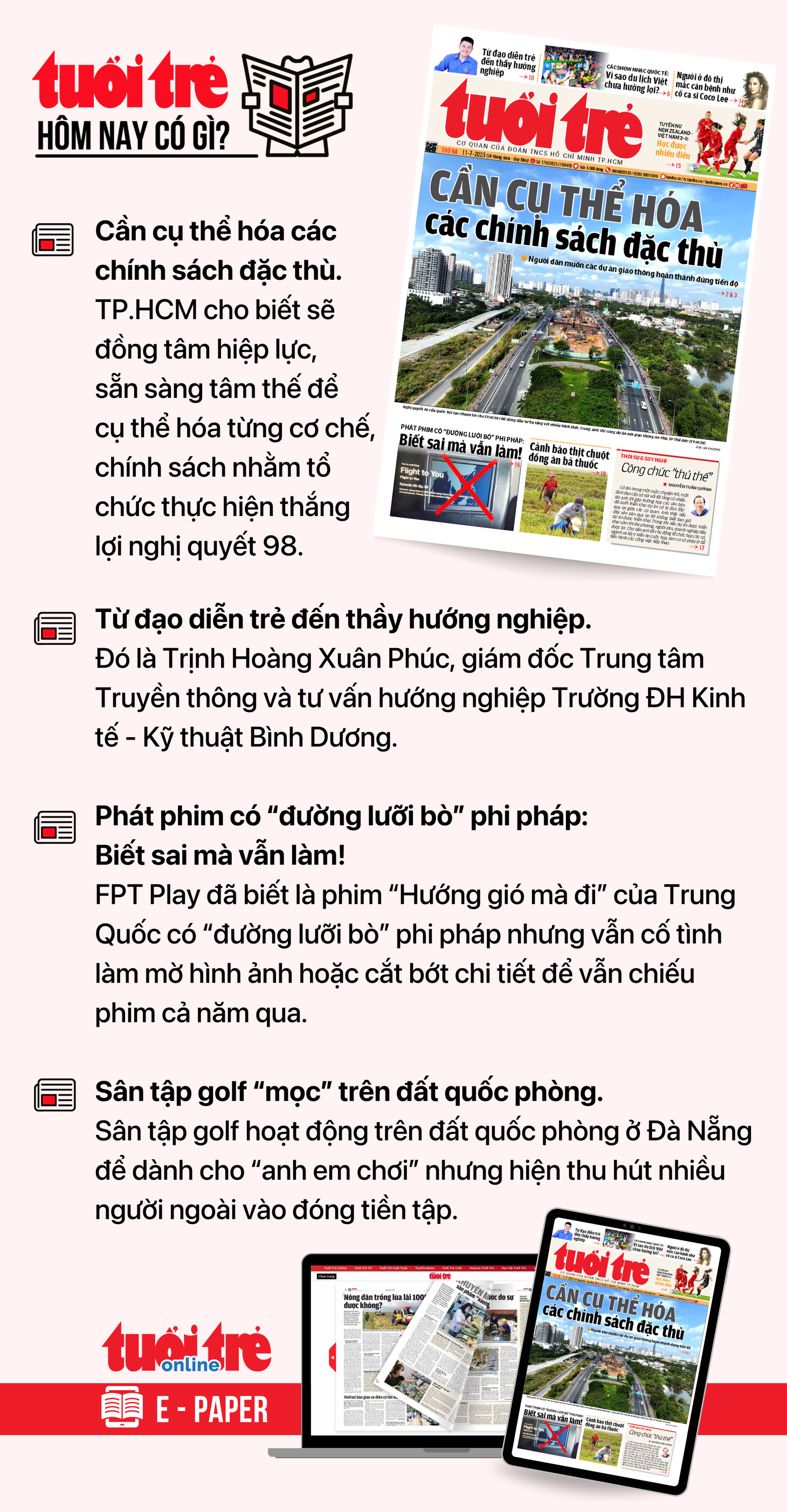Tin tức chính trên Tuổi Trẻ nhật báo hôm nay 11-7. Để đọc Tuổi Trẻ báo in phiên bản E-paper, mời bạn&nbsp;đăng ký Tuổi Trẻ Sao TẠI ĐÂY