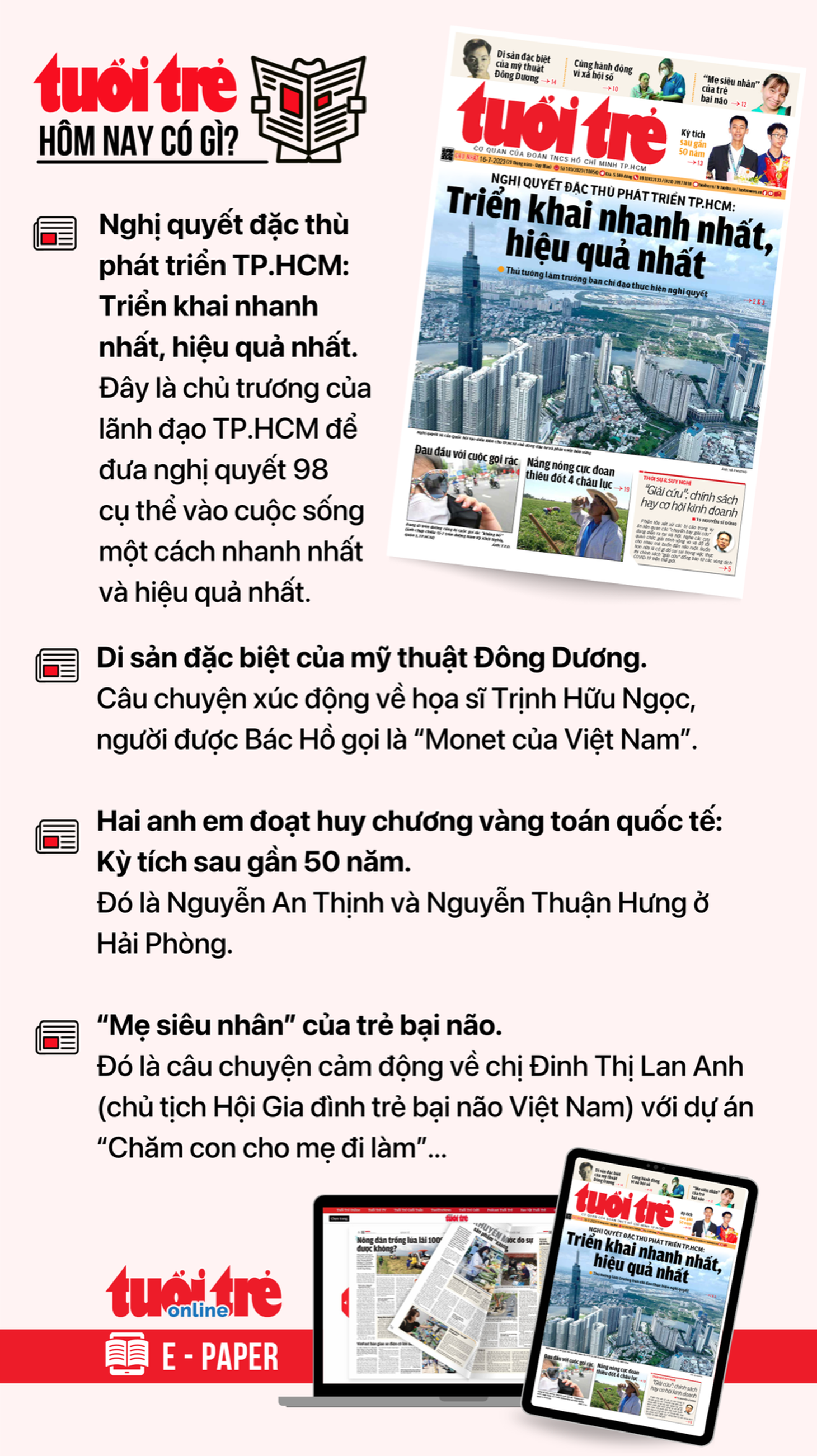 Tin tức chính trên Tuổi Trẻ nhật báo hôm nay 16-7. Để đọc Tuổi Trẻ báo in phiên bản E-paper, mời bạn đăng ký Tuổi Trẻ Sao&nbsp;TẠI ĐÂY