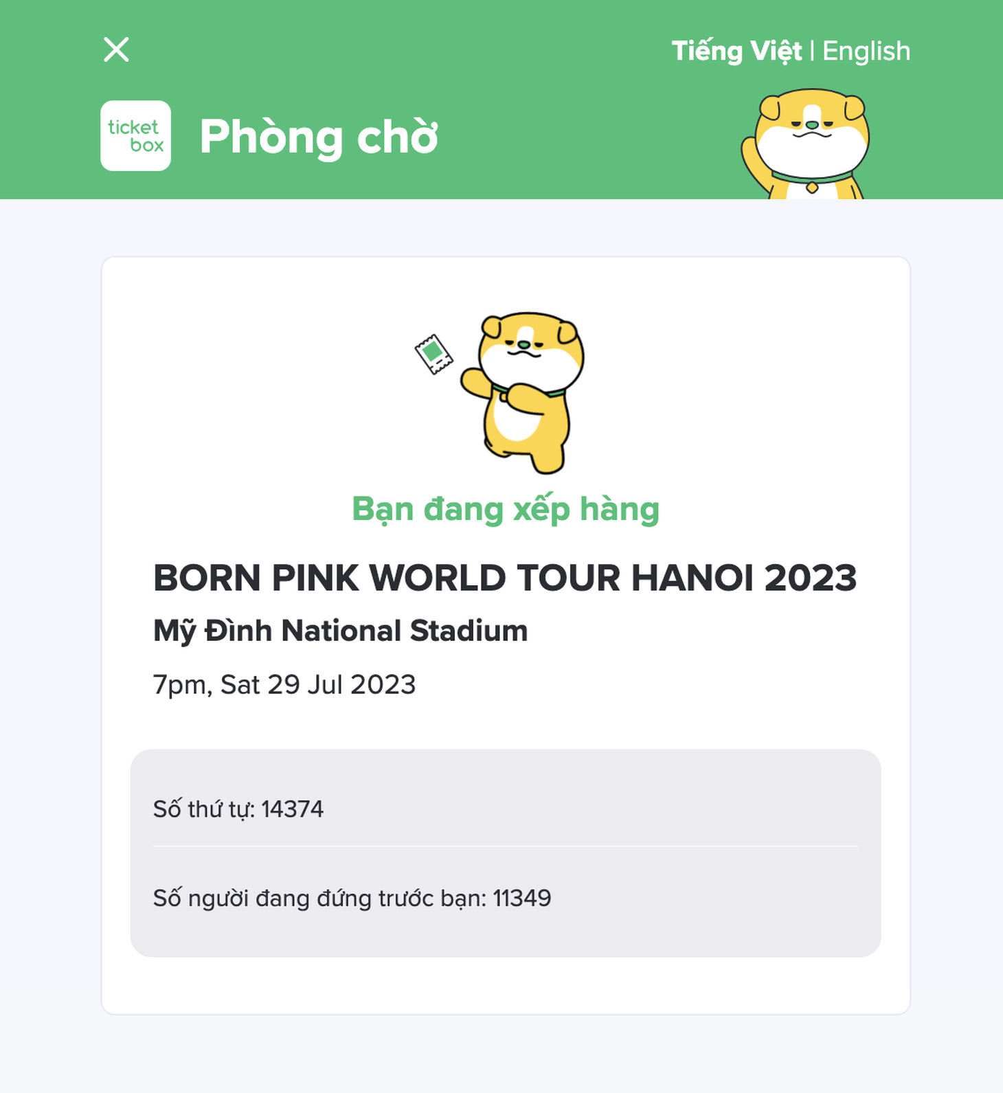 Lượng người mua vé đông đảo vào 12h10 - Ảnh chụp màn hình