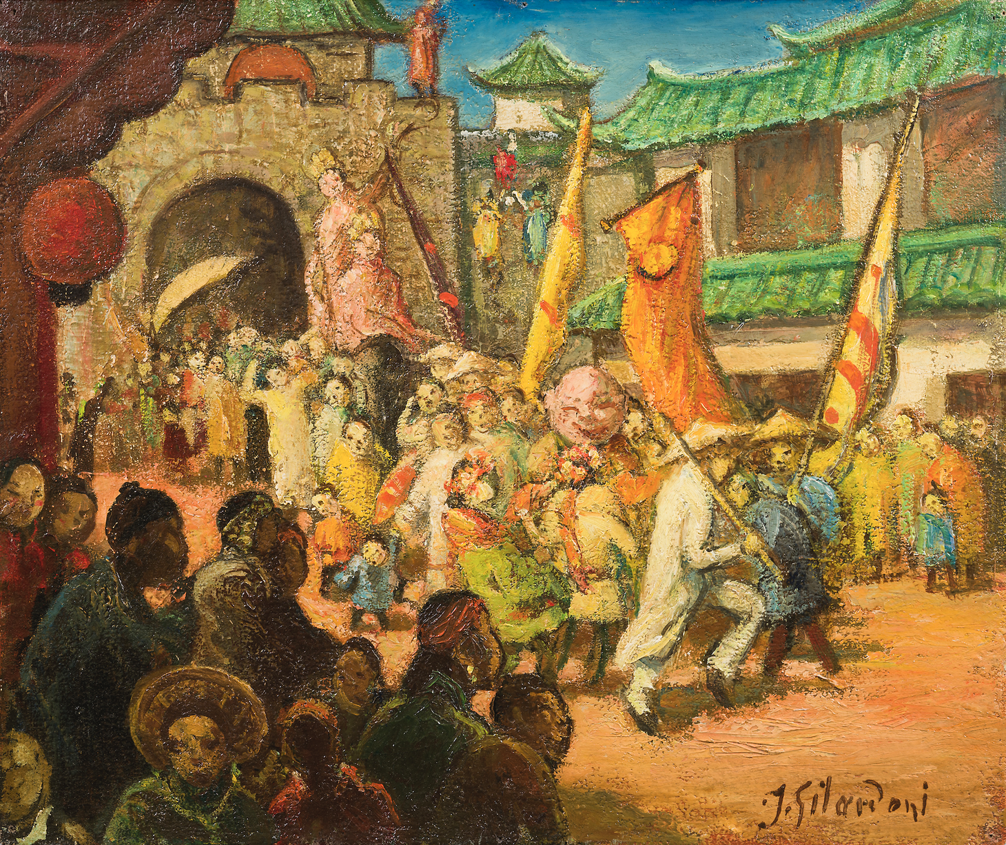 Joseph Gilardoni _ Procession à Cholon - Đám rước ở Chợ Lớn