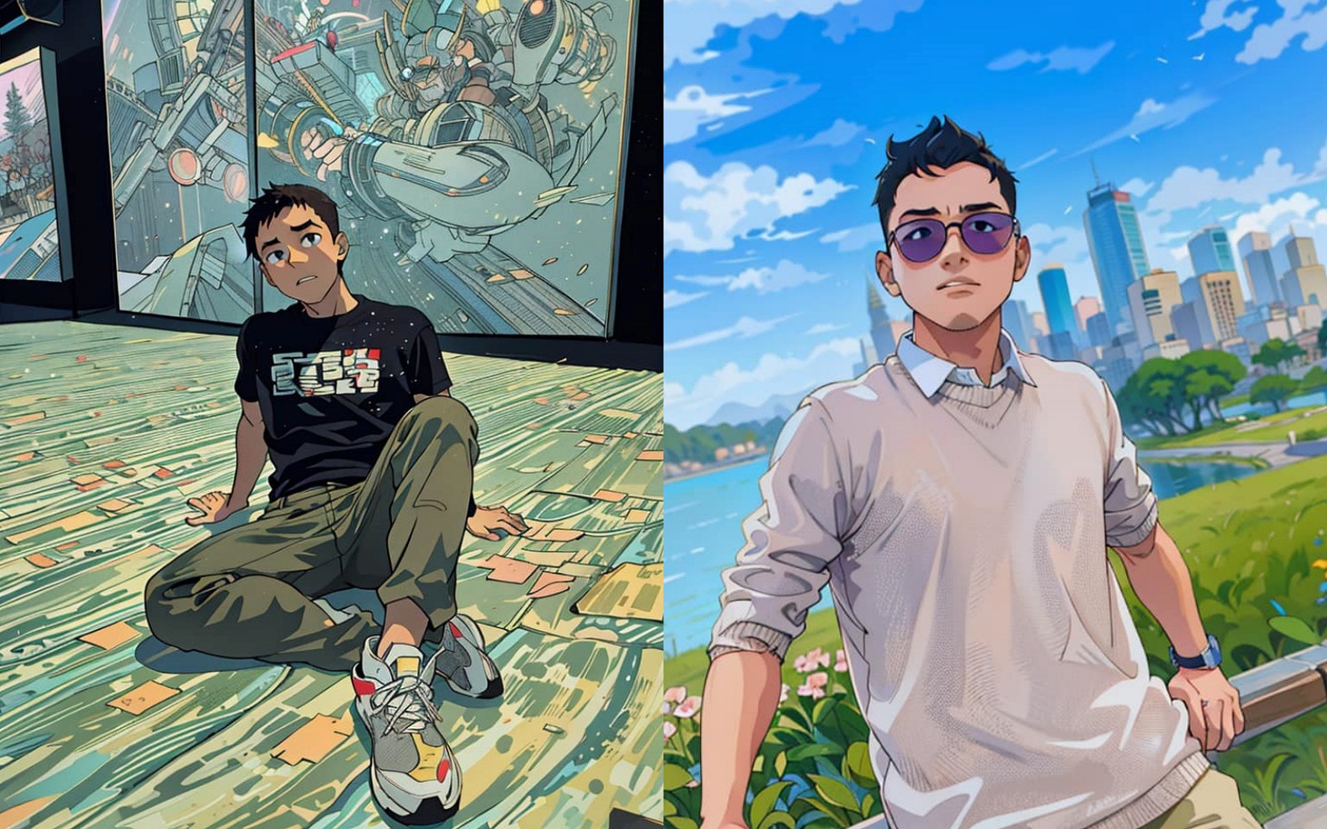 Film Influencer Lucas Luân Nguyễn khoe ảnh anime kèm dòng trạng thái hài hước: "Này là ai chứ không phải Lucas Luân Nguyễn nha AI ơi. Cái ứng dụng này ngoài anime hóa người dùng thì còn tự động làm cho mặt mình gợi đòn hơn nữa, tấm nào cũng bờ môi hờ hững thế này trong khi tôi gửi cho hình miệng mèo rõ ràng" - Ảnh: Facebook Lucas Luân Nguyễn