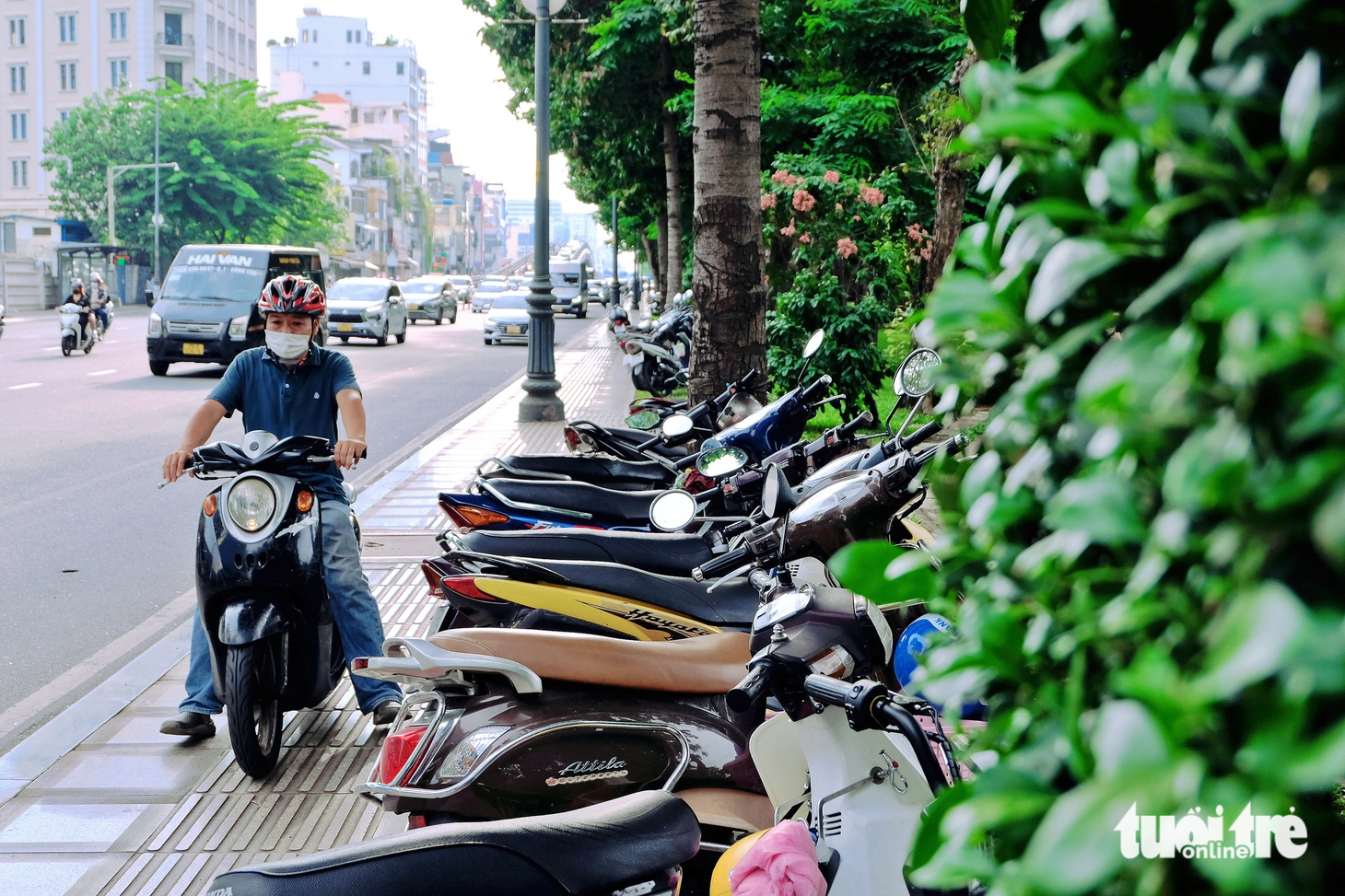 Ghi nhận chiều 27-8, công viên Hoàng Văn Thụ có một bãi giữ xe do người buôn bán nước giải khát lập ra trên đường Phan Thúc Duyện (quận Tân Bình). Song phần lớn người dân vẫn lựa chọn đậu xe trên vỉa hè
