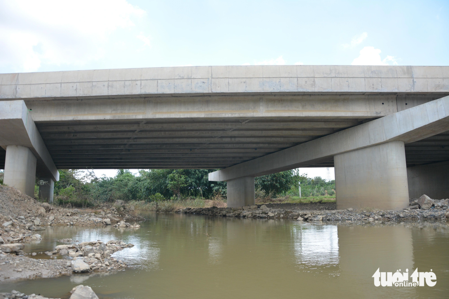 Nước sông Phan hiện đã rút, không còn dâng cao như trước