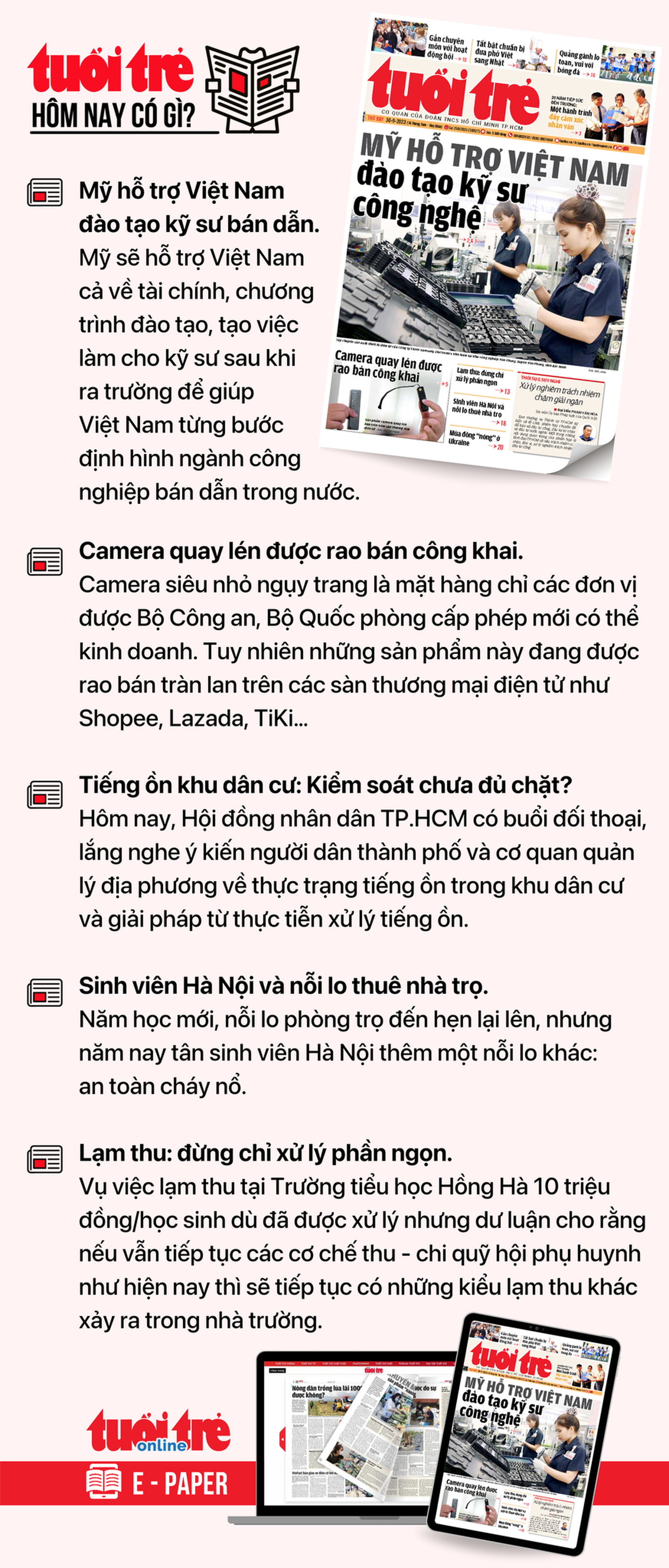 Tin tức chính trên Tuổi Trẻ nhật báo hôm nay 30-9. Để đọc Tuổi Trẻ báo in phiên bản E-paper, mời bạn đăng ký Tuổi Trẻ Sao&nbsp;TẠI ĐÂY