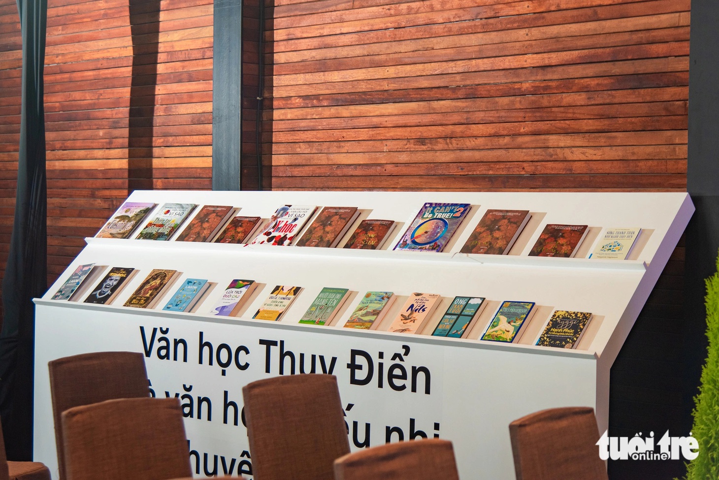Không gian trưng bày các tác phẩm văn học Thụy Điển với những ấn phẩm nổi tiếng như "Người đàn ông mang tên Ove", "Ông trăm tuổi trèo qua cửa sổ và biến mất", "Cuộc phiêu lưu kỳ diệu của Nils Holgersson", "Thần thoại Bắc Âu"...