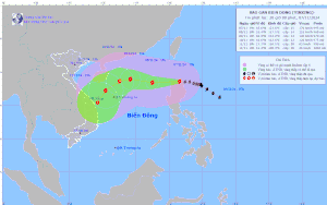 Dự báo thời tiết đêm 7, ngày 8-11 và diễn biến mới nhất của bão Yinxing