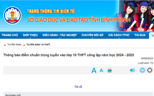 Bình Thuận công bố điểm chuẩn kỳ thi tuyển sinh lớp 10