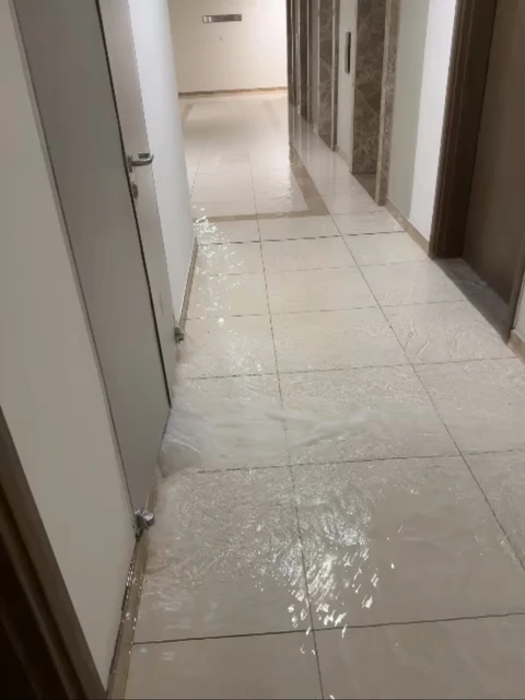 Nước chảy tràn block B, chung cư Masteri An Phú sáng 2-8 - Ảnh: Người dân cung cấp Nước chảy tràn block B, chung cư Masteri An Phú sáng 2-8 - Ảnh: Người dân cung cấp