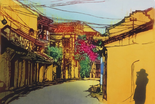 Họa sĩ Nhật triển lãm tranh nhuộm về VN ở bảo tàng Chăm - Ảnh 1. Họa sĩ Nhật triển lãm tranh nhuộm về VN ở bảo tàng Chăm - Ảnh 1.