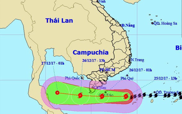 Bão Tembin hướng vào Côn Đảo, đang suy yếu dần - Ảnh 2. Bão Tembin hướng vào Côn Đảo, đang suy yếu dần - Ảnh 2.