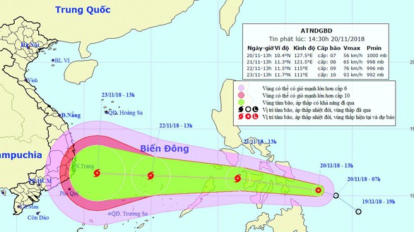 Áp thấp nhiệt đới mạnh cấp 7, cách miền Trung Philippines 300km - Ảnh 1. Áp thấp nhiệt đới mạnh cấp 7, cách miền Trung Philippines 300km - Ảnh 1.
