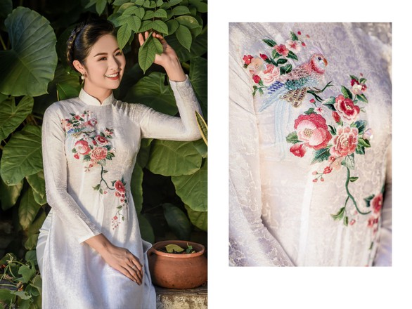 Áo dài Ngọc Hân cảm hứng Đường xưa mây trắng từ thiền sư Nhất Hạnh - Ảnh 12. Áo dài Ngọc Hân cảm hứng Đường xưa mây trắng từ thiền sư Nhất Hạnh - Ảnh 12.