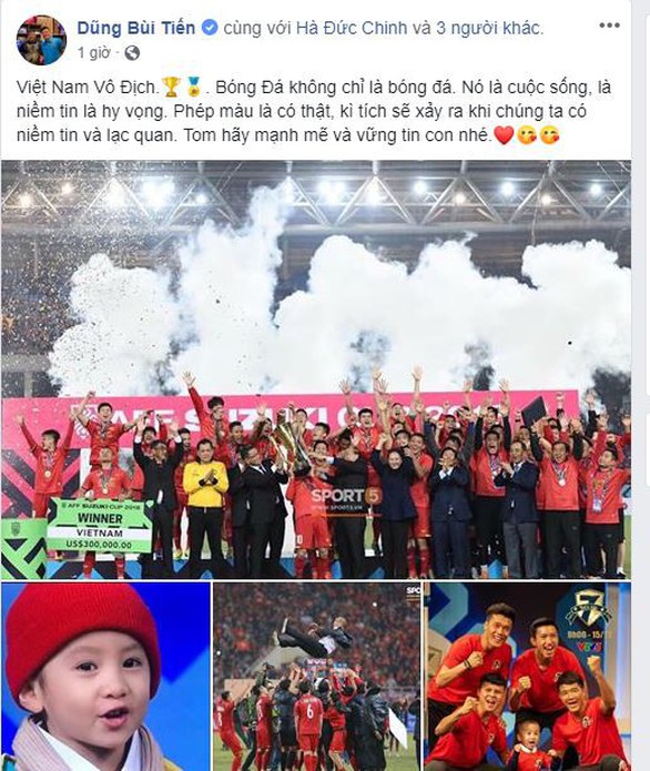 Các tuyển thủ VN viết gì trên Facebook sau khi vô địch AFF Cup? - Ảnh 2. Các tuyển thủ VN viết gì trên Facebook sau khi vô địch AFF Cup? - Ảnh 2.