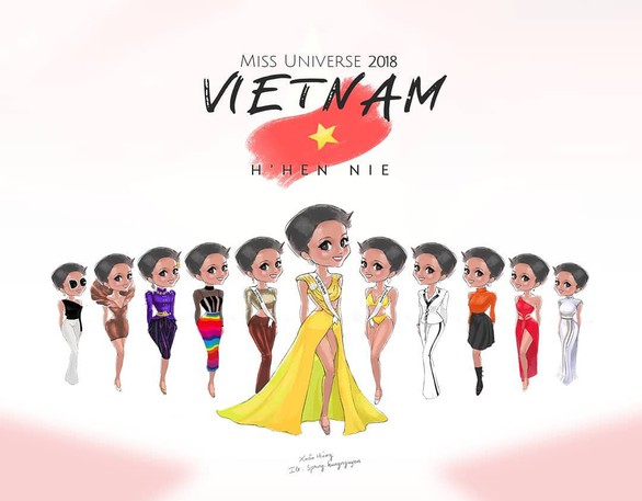 Tranh chibi đầy thần thái của H’Hen Niê tại cuộc thi Hoa hậu Hoàn vũ - Ảnh 3. Tranh chibi đầy thần thái của H’Hen Niê tại cuộc thi Hoa hậu Hoàn vũ - Ảnh 3.