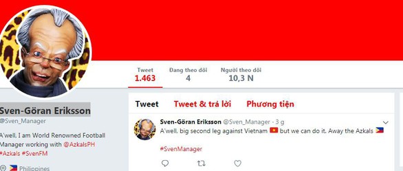 HLV Eriksson viết status đầu tiên trước trận lượt về với Việt Nam - Ảnh 1. HLV Eriksson viết status đầu tiên trước trận lượt về với Việt Nam - Ảnh 1.