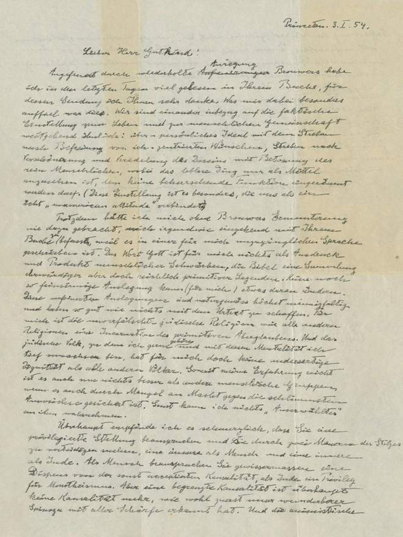 ‘Thư về Chúa’ của Albert Einstein bán đấu giá được gần 3 triệu USD - Ảnh 1. ‘Thư về Chúa’ của Albert Einstein bán đấu giá được gần 3 triệu USD - Ảnh 1.