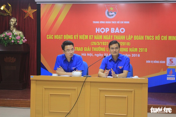 Ngày 26-3, 87 cán bộ Đoàn nhận giải thưởng Lý Tự Trọng - Ảnh 1. Ngày 26-3, 87 cán bộ Đoàn nhận giải thưởng Lý Tự Trọng - Ảnh 1.